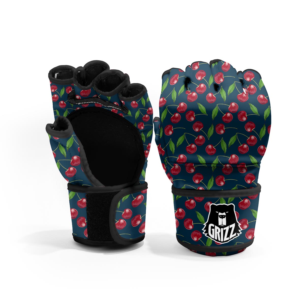 Cherry Red Print Pattern MMA Gloves-grizzshop
