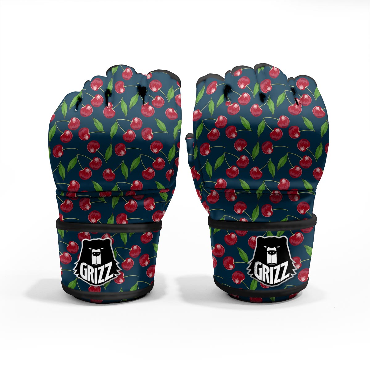 Cherry Red Print Pattern MMA Gloves-grizzshop