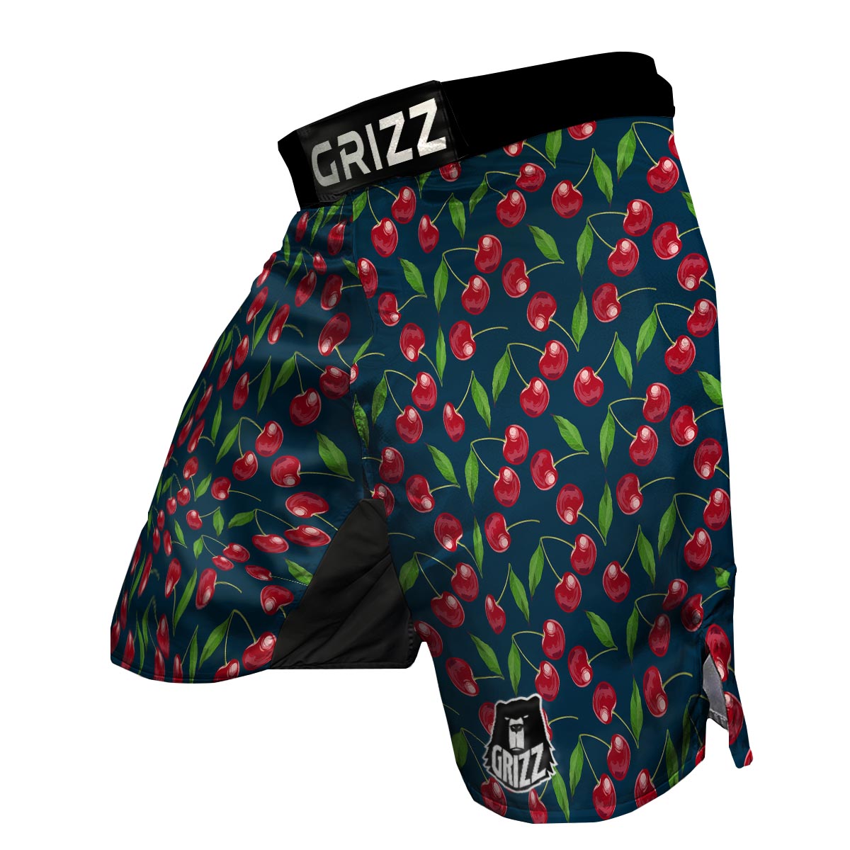 Cherry Red Print Pattern MMA Shorts-grizzshop