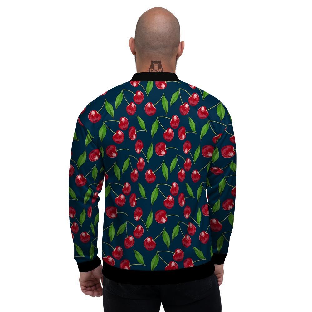 Cherry Red Print Pattern Men's Bomber Jacket-grizzshop