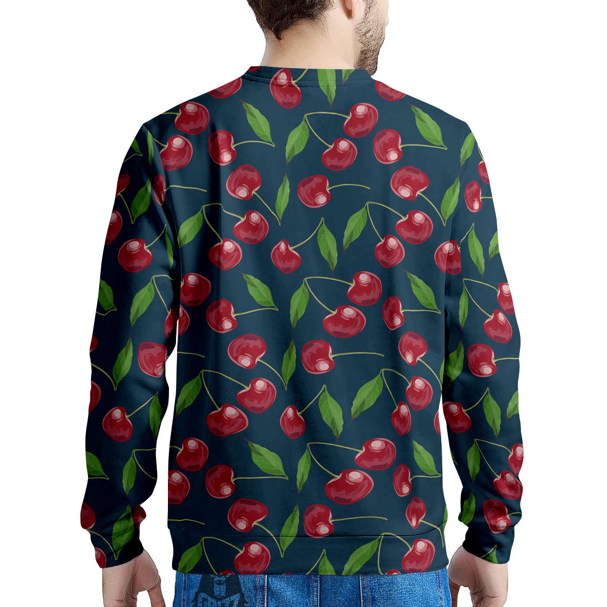 Cherry Red Print Pattern Men's Sweatshirt-grizzshop