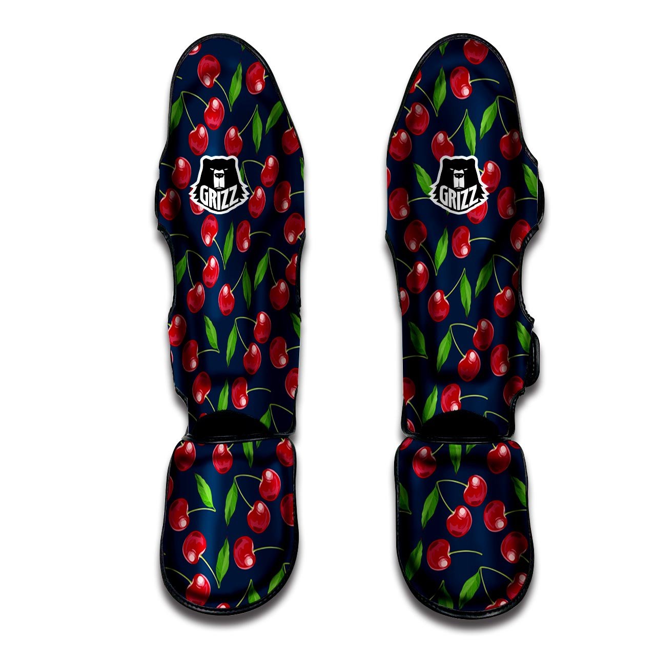 Cherry Red Print Pattern Muay Thai Shin Guards-grizzshop