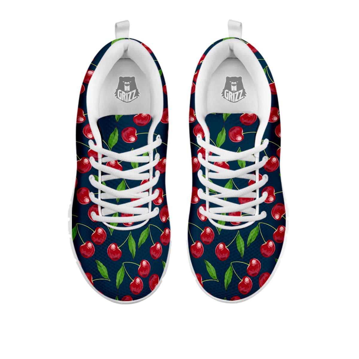 Cherry Red Print Pattern White Sneaker-grizzshop