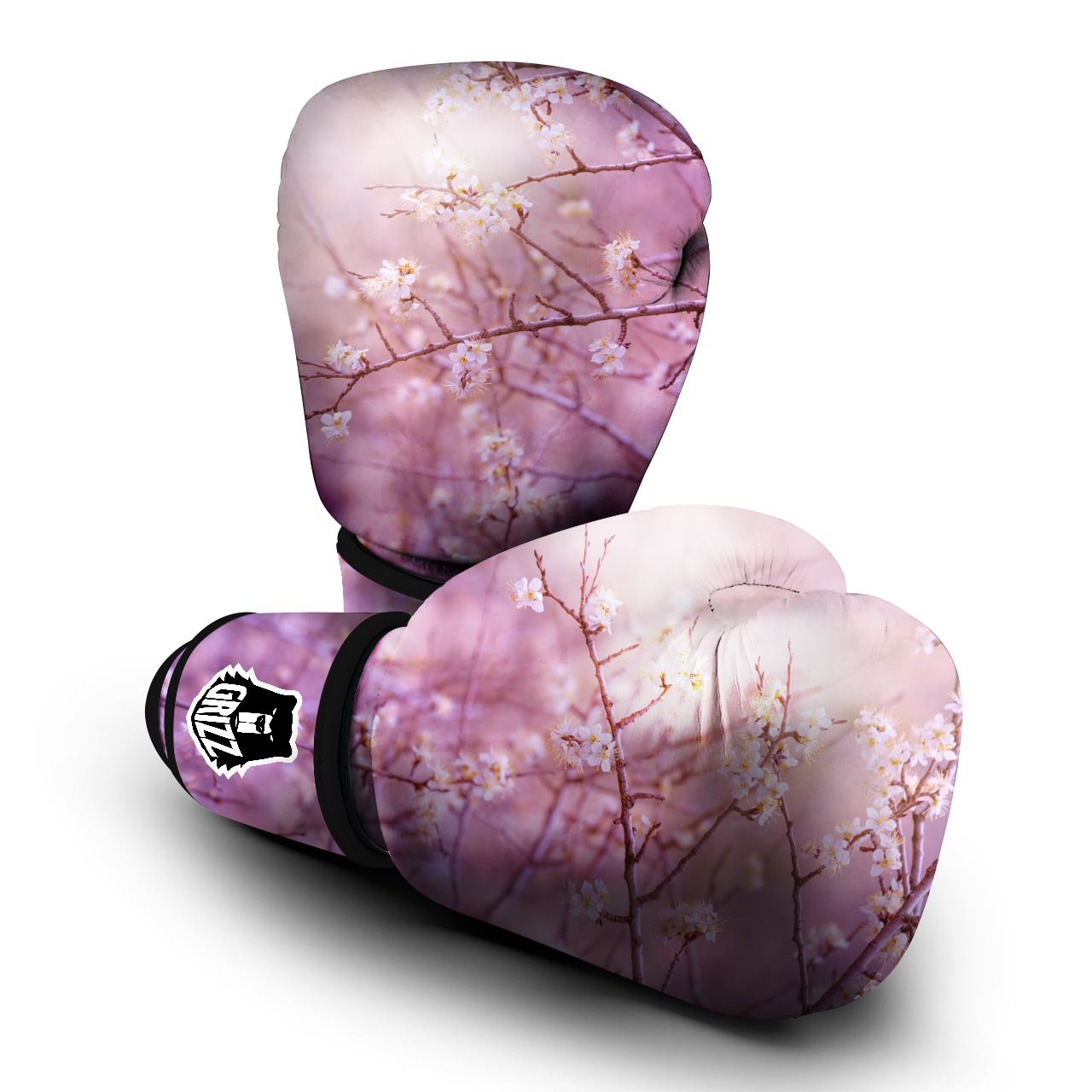 Cherry Blossom Sunrise Japanese Print Boxing Gloves-grizzshop