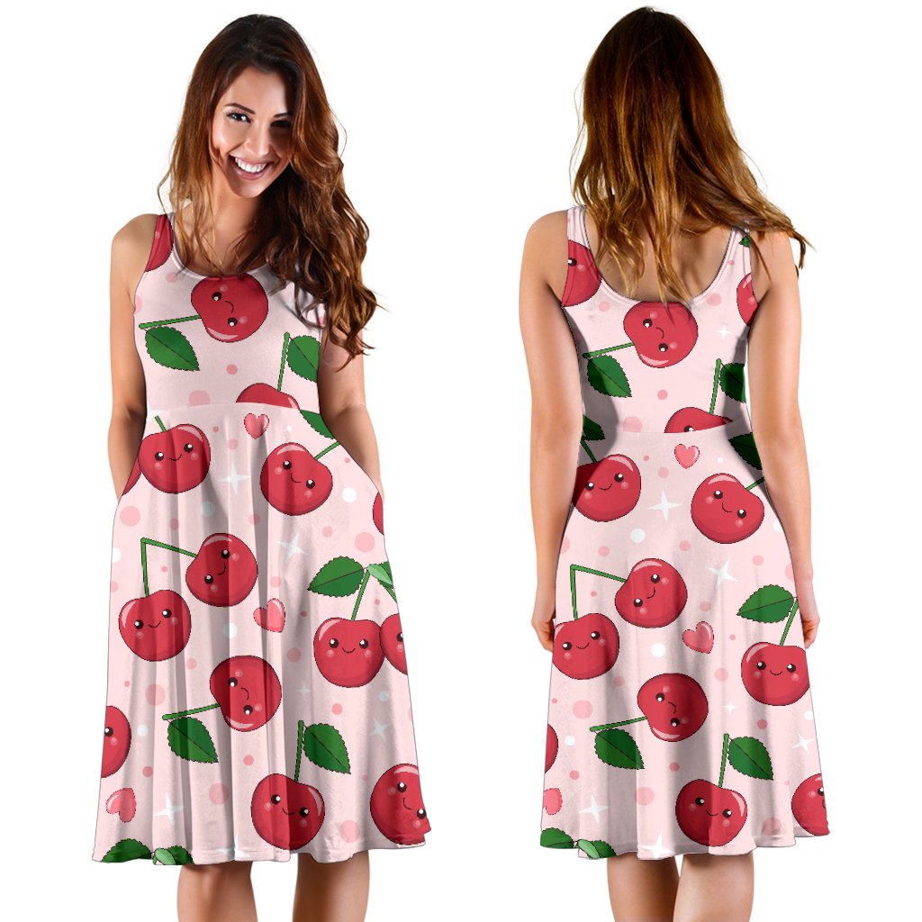 Cherry Print Pattern Dress-grizzshop