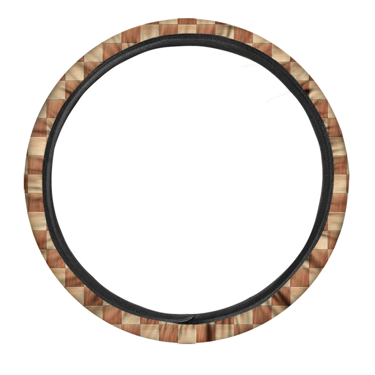 Chess Board Wood Print Pattern Car Steering Wheel Cover-grizzshop