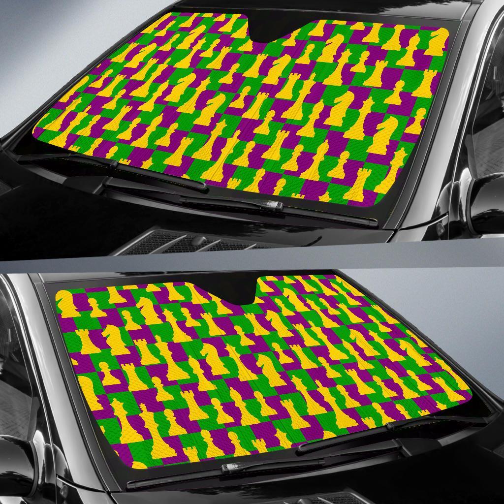 Chess Color Pattern Print Car Sun Shade-grizzshop