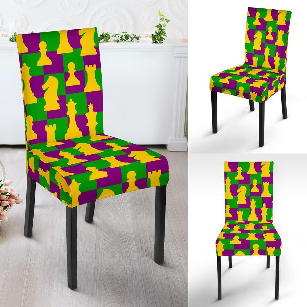 Chess Color Pattern Print Chair Cover-grizzshop