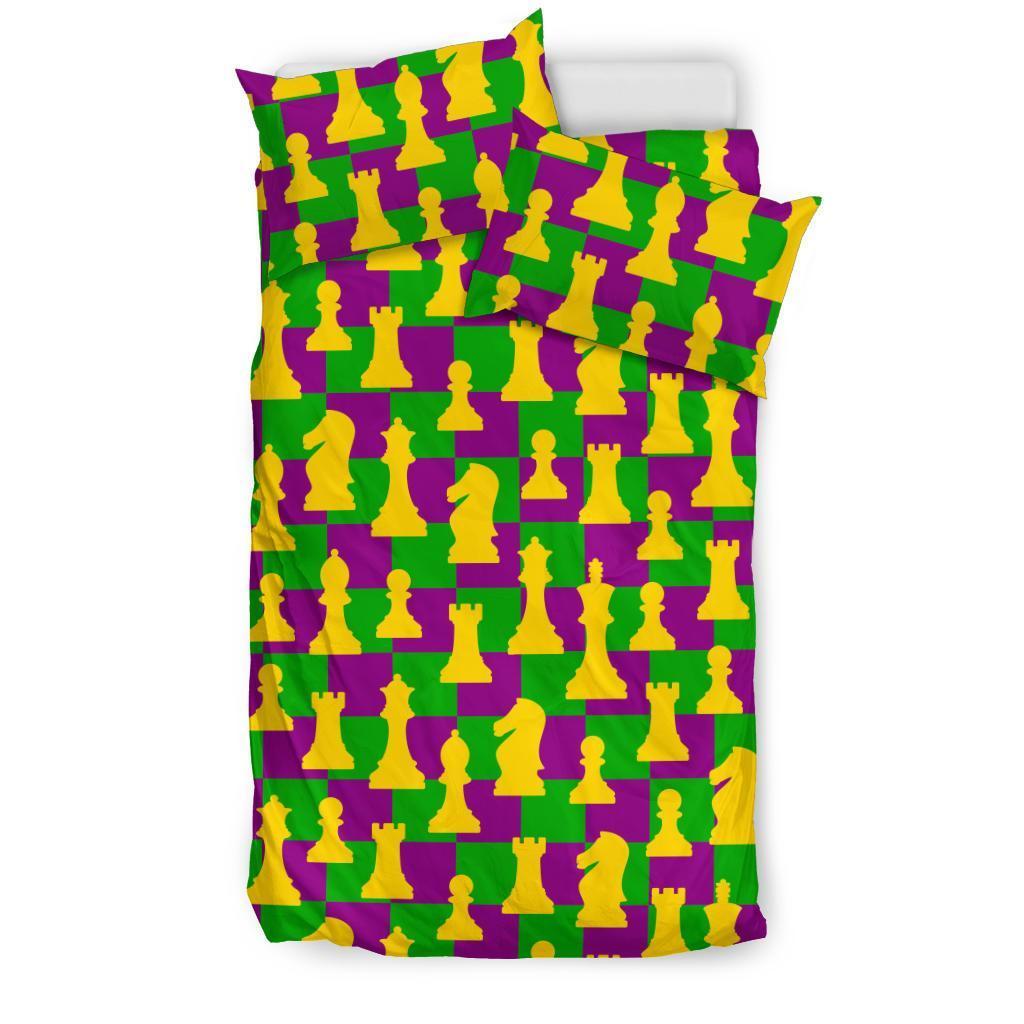 Chess Color Pattern Print Duvet Cover Bedding Set-grizzshop