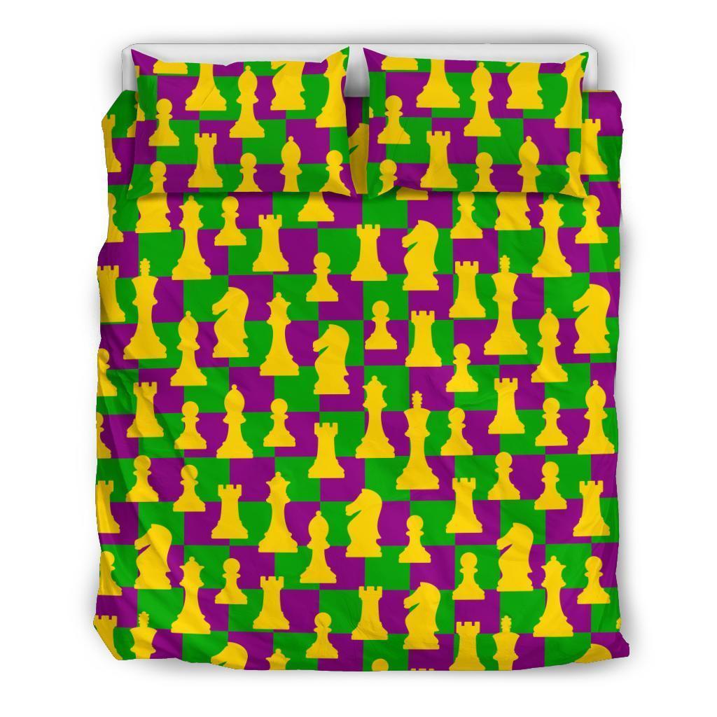 Chess Color Pattern Print Duvet Cover Bedding Set-grizzshop