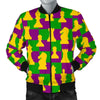 Chess Color Pattern Print Men's Bomber Jacket-grizzshop