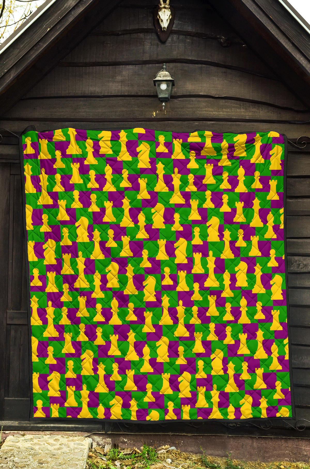 Chess Color Pattern Print Quilt-grizzshop