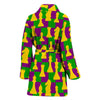 Chess Color Pattern Print Women Long Robe-grizzshop