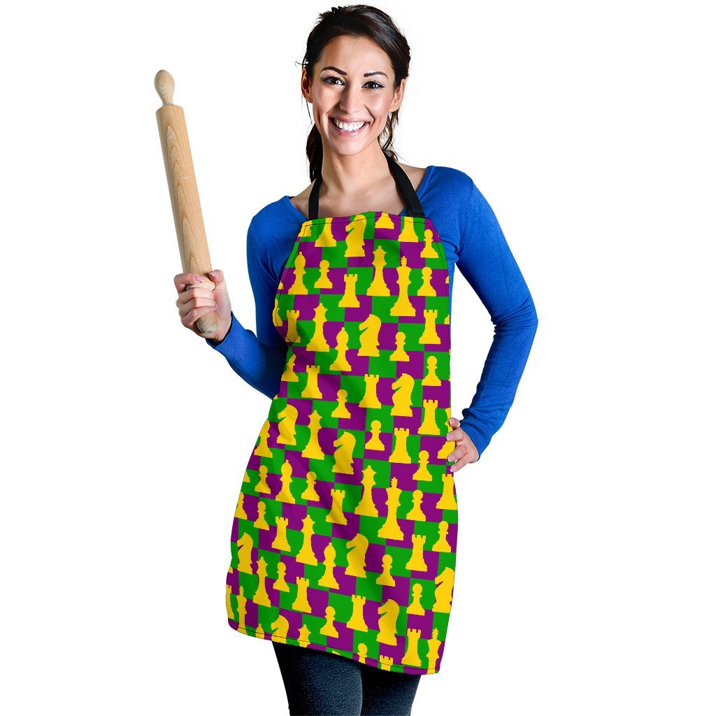 Chess Color Pattern Print Women's Apron-grizzshop