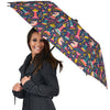 Chess Colorful Pattern Print Automatic Foldable Umbrella-grizzshop