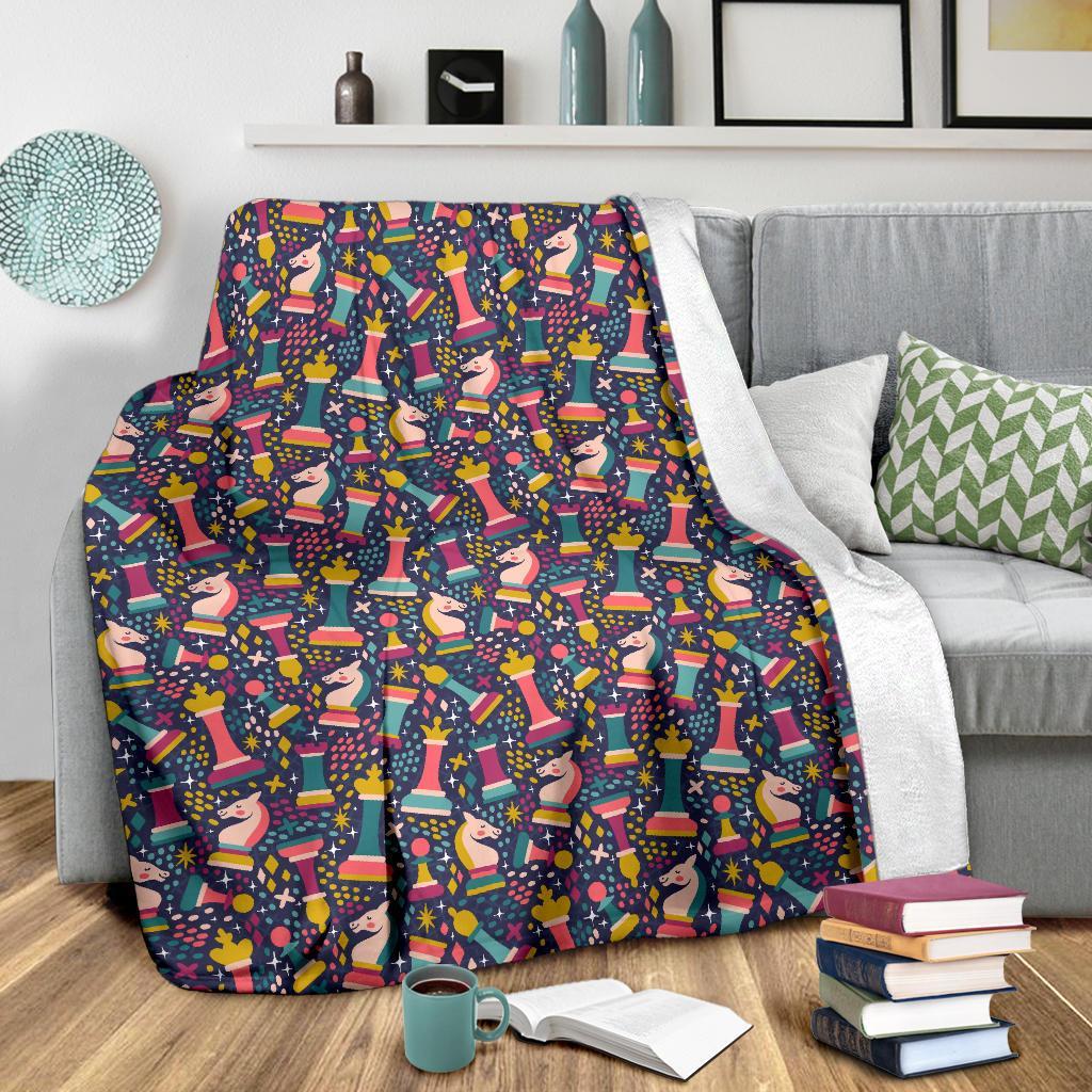 Chess Colorful Pattern Print Blanket-grizzshop