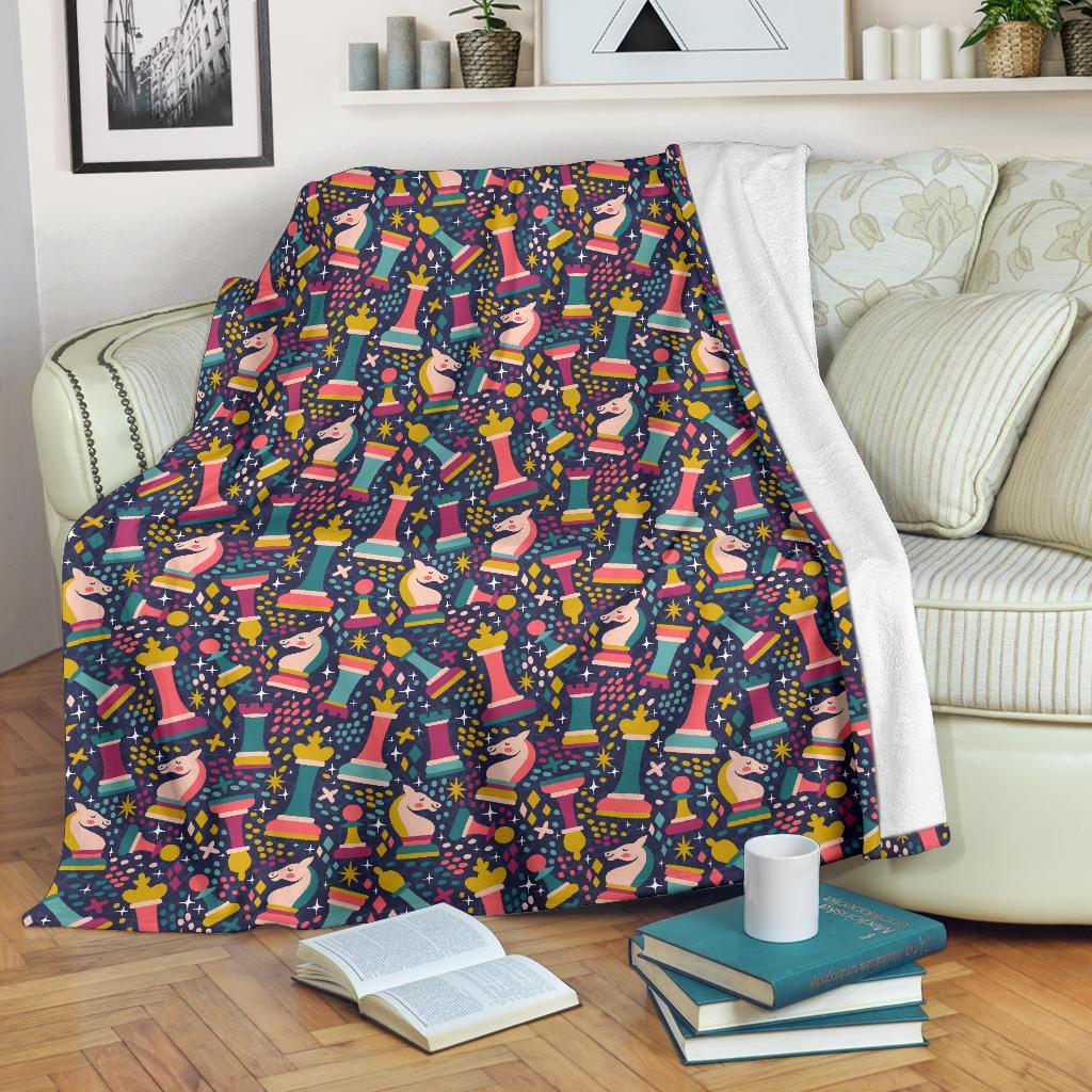 Chess Colorful Pattern Print Blanket-grizzshop