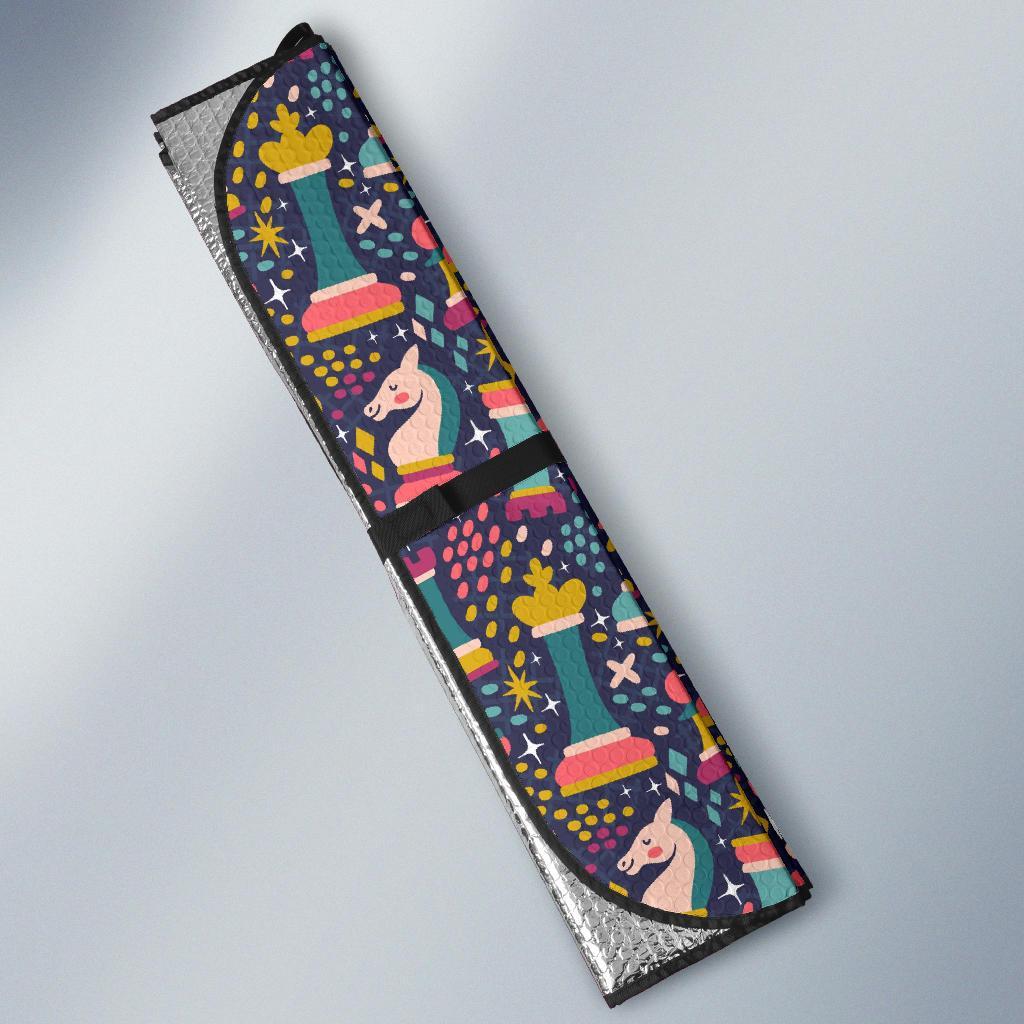 Chess Colorful Pattern Print Car Sun Shade-grizzshop