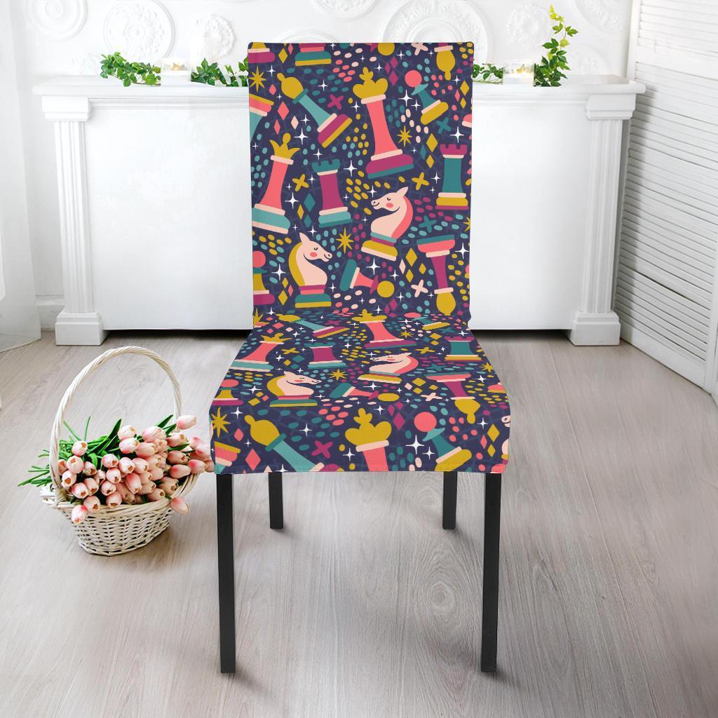 Chess Colorful Pattern Print Chair Cover-grizzshop