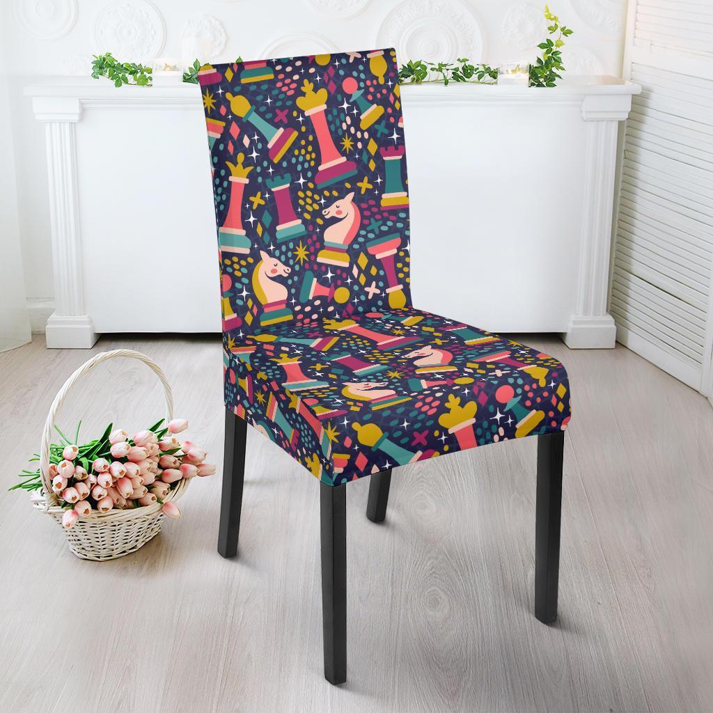 Chess Colorful Pattern Print Chair Cover-grizzshop