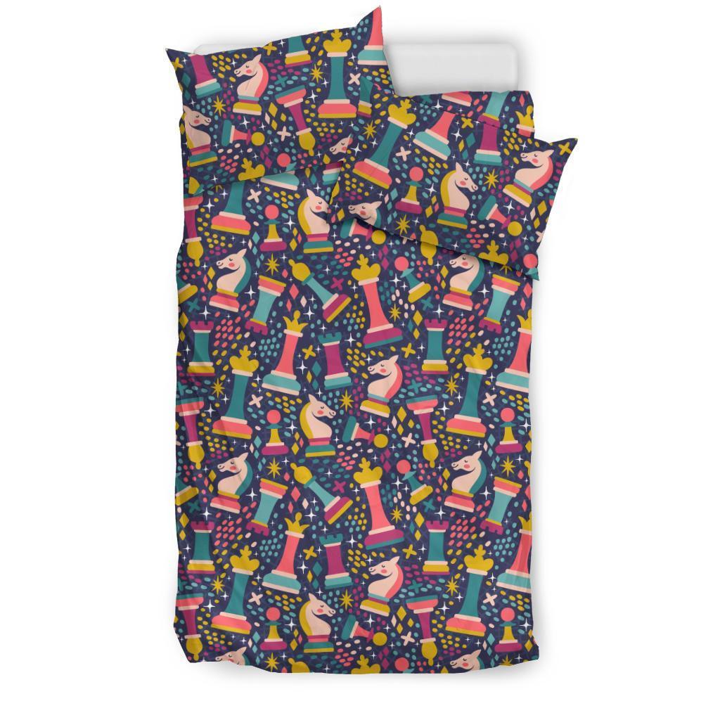 Chess Colorful Pattern Print Duvet Cover Bedding Set-grizzshop