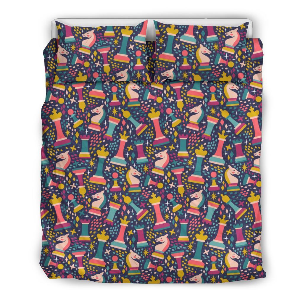Chess Colorful Pattern Print Duvet Cover Bedding Set-grizzshop