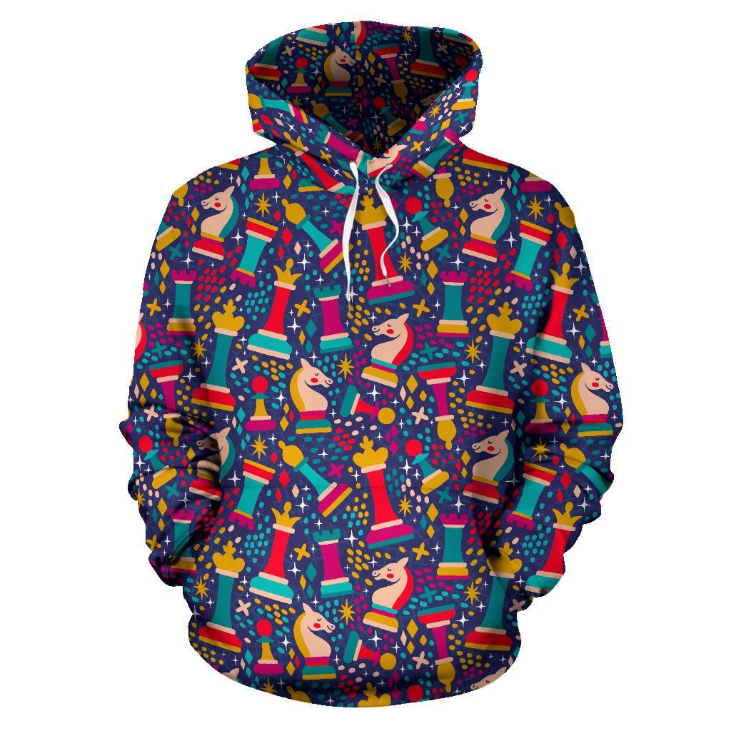 Chess Colorful Pattern Print Men Women Pullover Hoodie-grizzshop