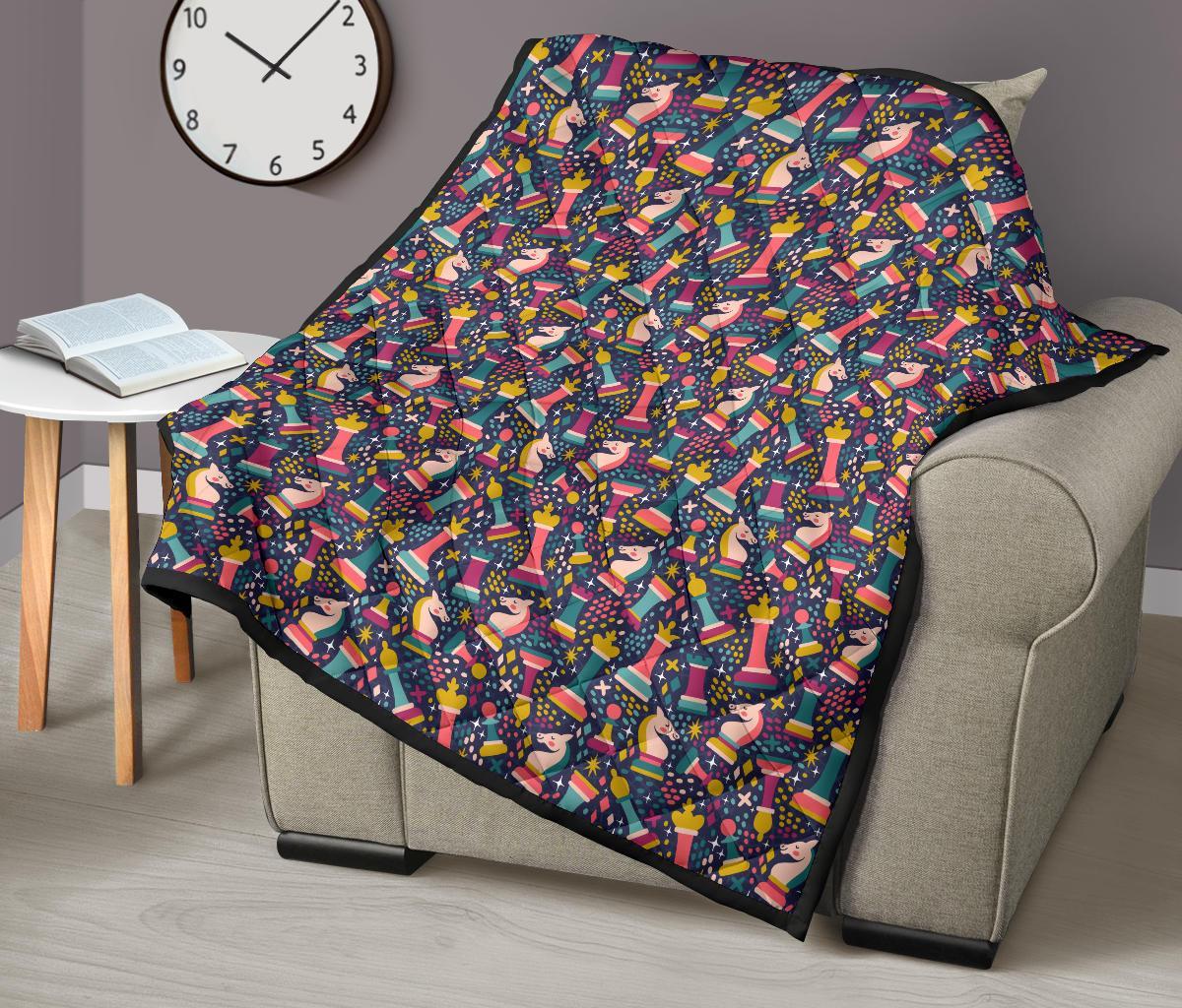 Chess Colorful Pattern Print Quilt-grizzshop