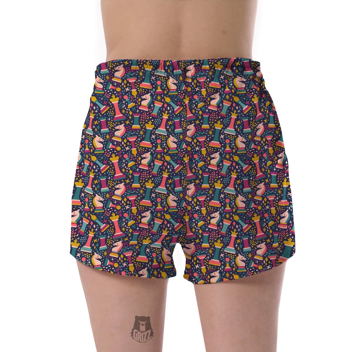 Chess Colorful Pattern Print Women's Shorts-grizzshop