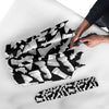 Chess Pattern Print Automatic Foldable Umbrella-grizzshop