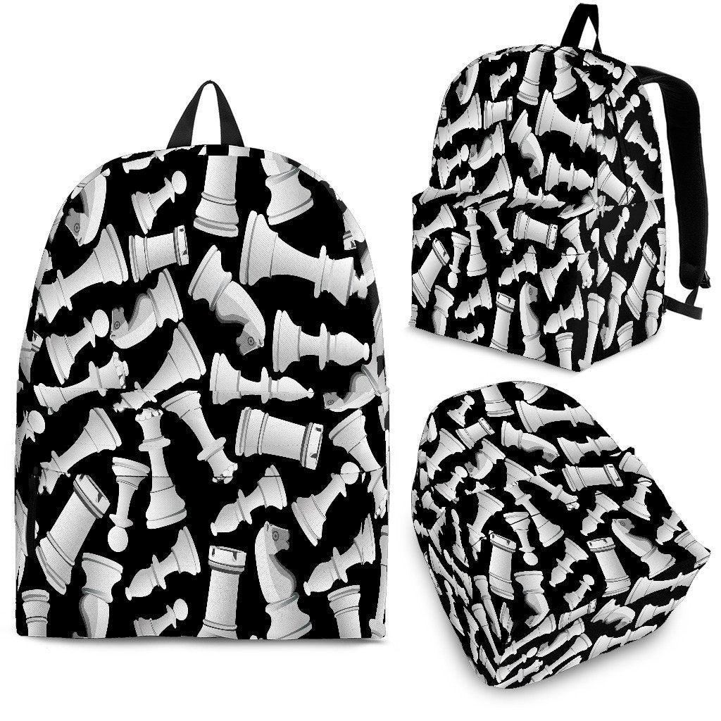 Chess Pattern Print Backpack-grizzshop