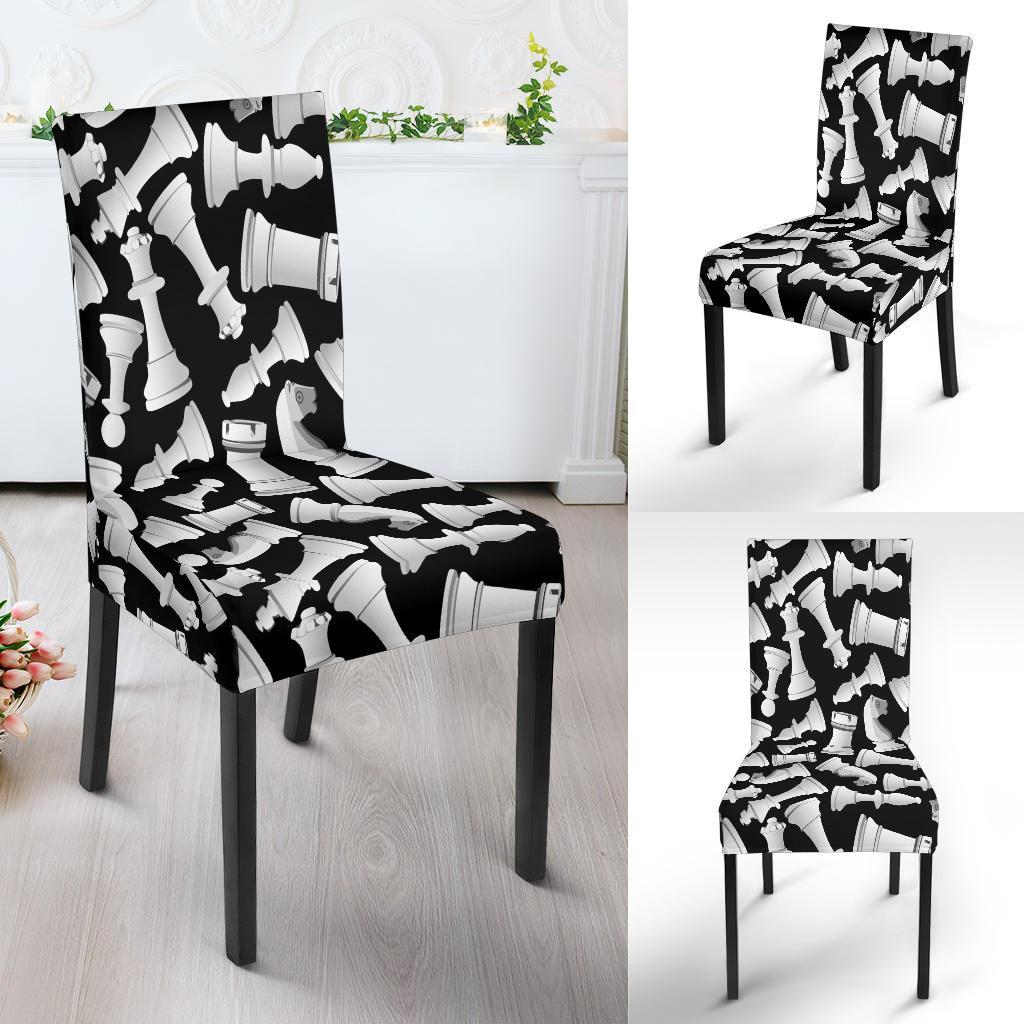 Chess Pattern Print Chair Cover-grizzshop