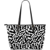 Chess Pattern Print Leather Tote Bag-grizzshop