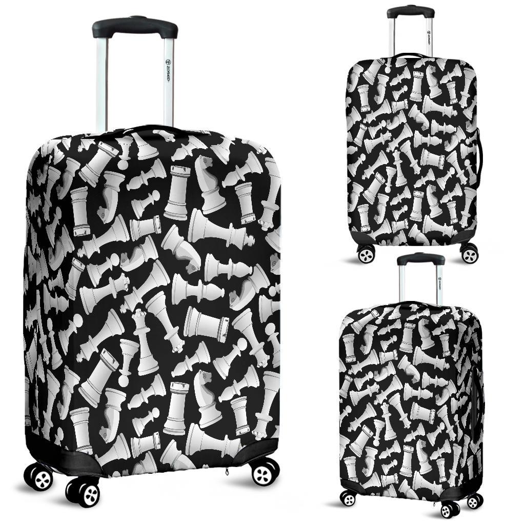 Chess Pattern Print Luggage Cover Protector-grizzshop