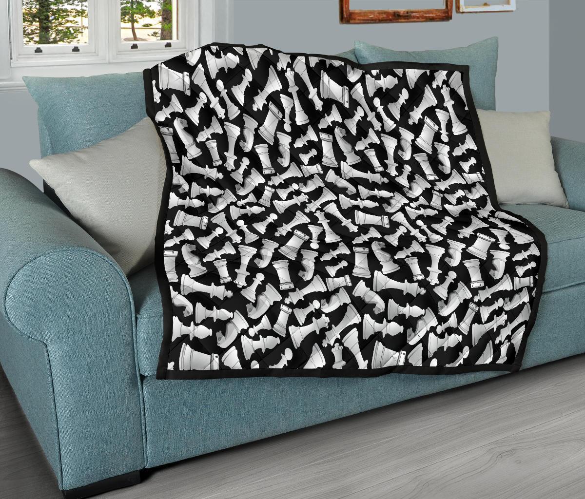 Chess Pattern Print Quilt-grizzshop