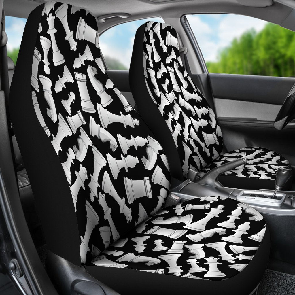 Chess Pattern Print Universal Fit Car Seat Covers-grizzshop