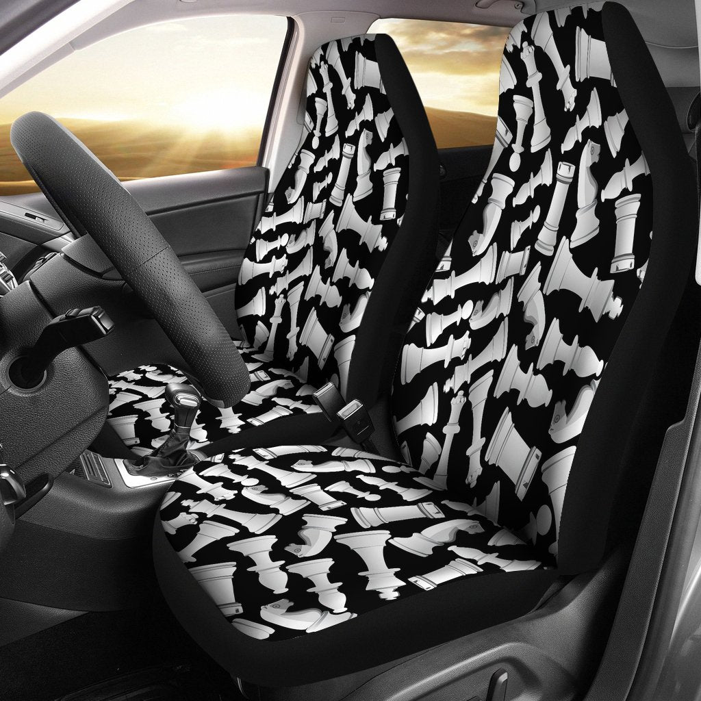 Chess Pattern Print Universal Fit Car Seat Covers-grizzshop