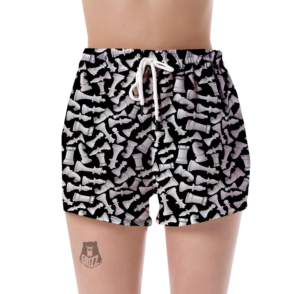 Chess Pattern Print Women's Shorts-grizzshop