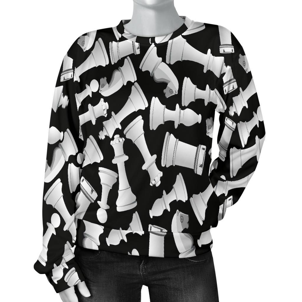 Chess Pattern Print Women's Sweatshirt-grizzshop