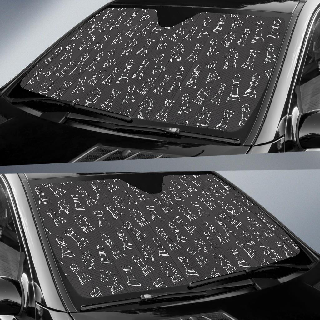 Chess Print Pattern Car Sun Shade-grizzshop