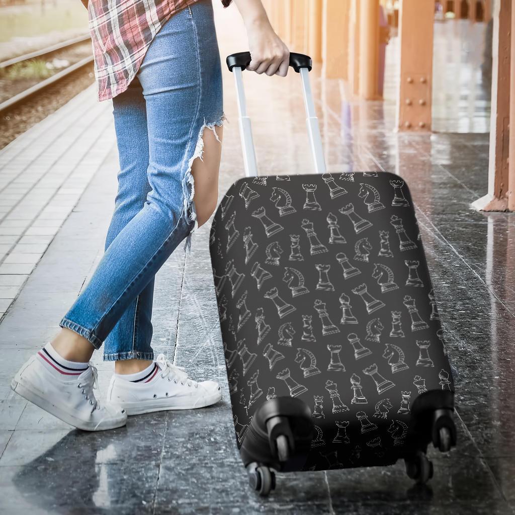 Chess Print Pattern Luggage Cover Protector-grizzshop