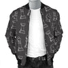 Chess Print Pattern Men's Bomber Jacket-grizzshop