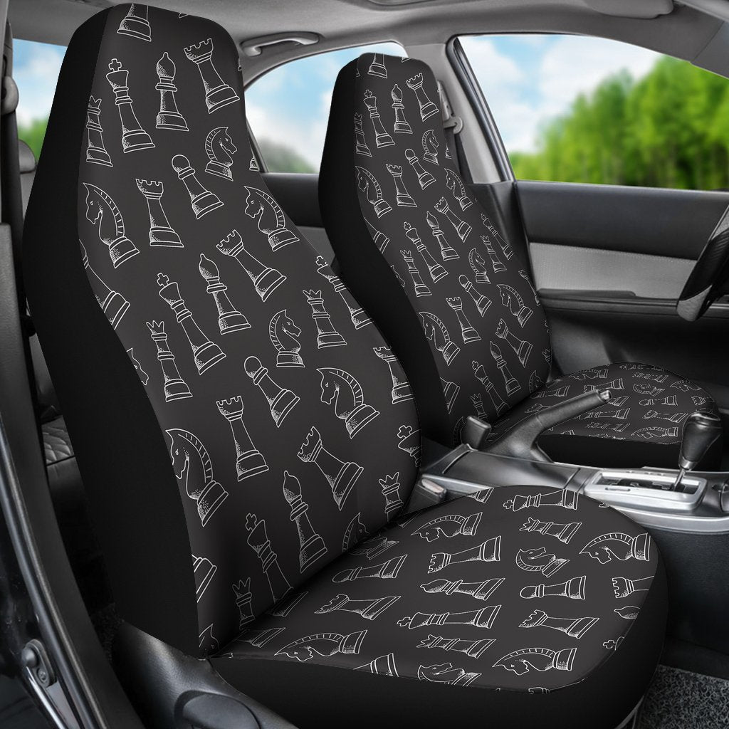 Chess Print Pattern Universal Fit Car Seat Covers-grizzshop