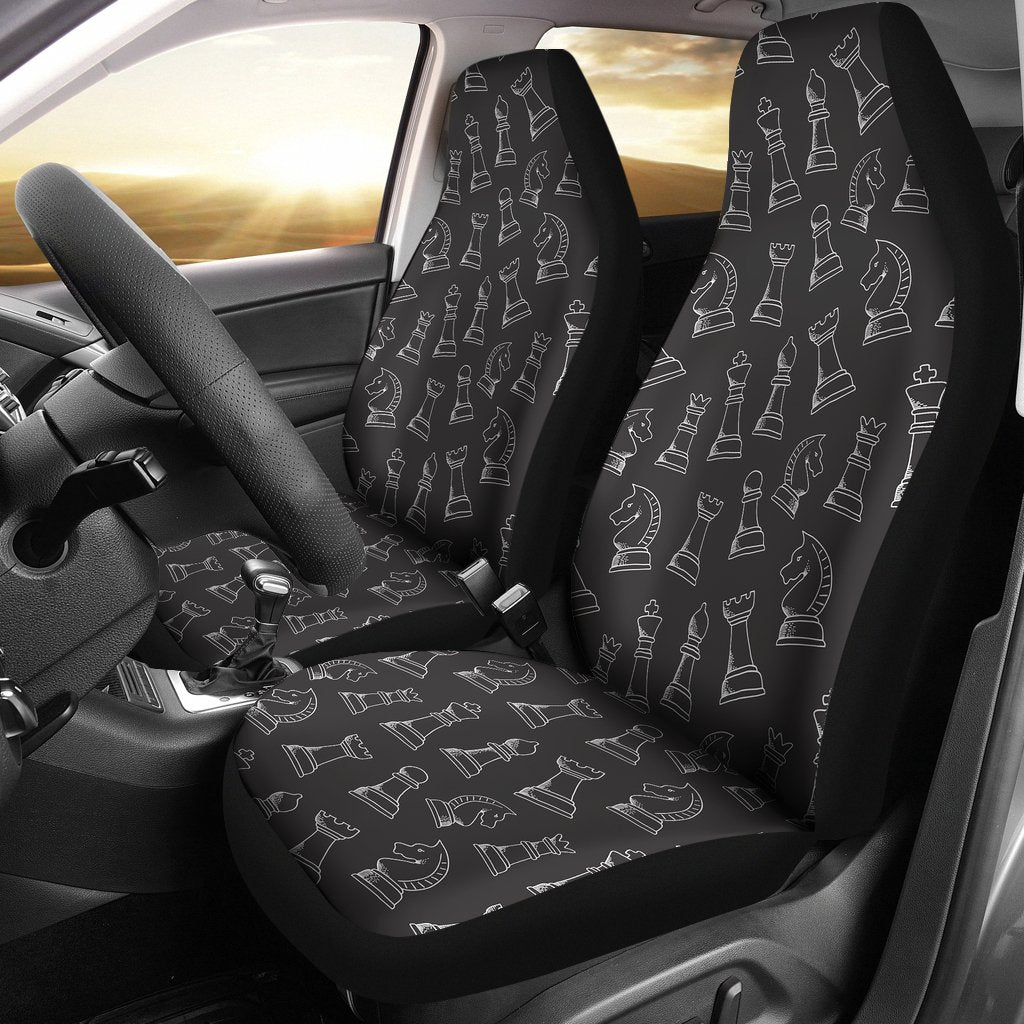 Chess Print Pattern Universal Fit Car Seat Covers-grizzshop