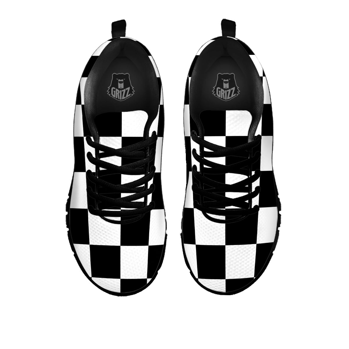 Chessboard Sphere Print Black Sneaker-grizzshop