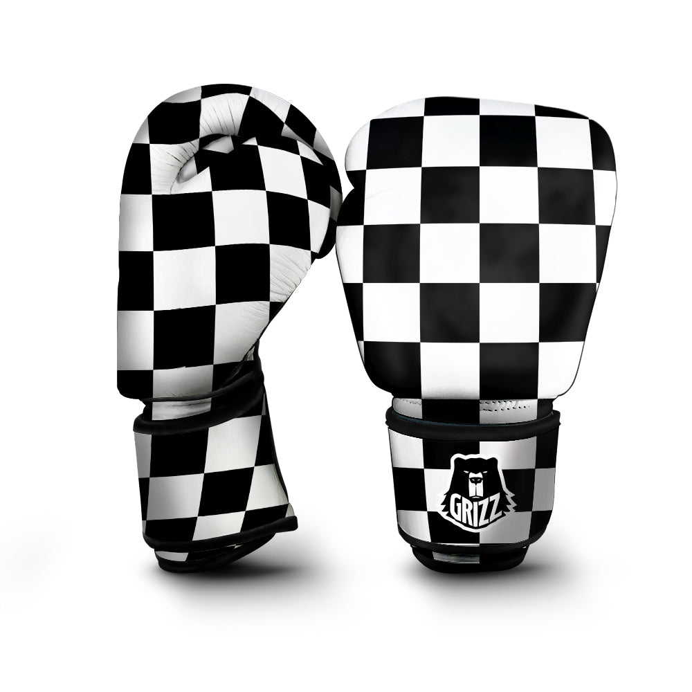 Chessboard Sphere Print Boxing Gloves-grizzshop