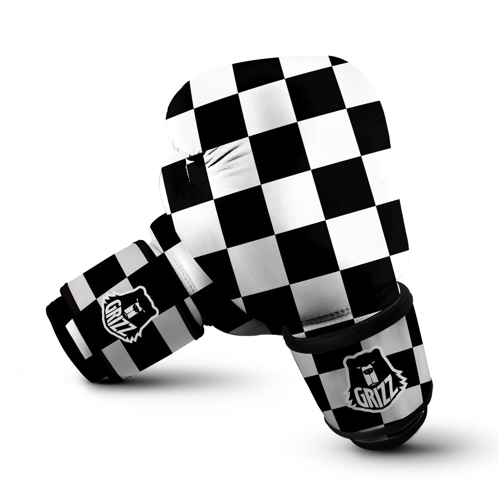 Chessboard Sphere Print Boxing Gloves-grizzshop