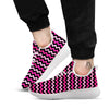 Chevron Black And Pink Print Pattern White Athletic Shoes-grizzshop