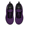 Chevron Black And Purple Print Pattern Black Sneaker-grizzshop