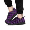 Chevron Black And Purple Print Pattern Black Sneaker-grizzshop